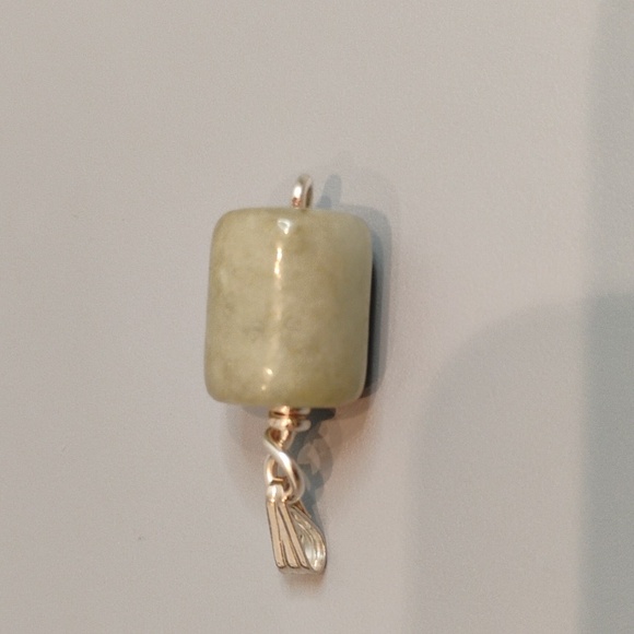 Jade Sterling Silver Barrel Pendant - Picture 7 of 8